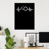 Quilting Heartbeat Ohrts Funny Quilting Poster (Heimbüro)