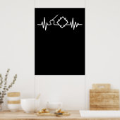 Quilting Heartbeat Ohrts Funny Quilting Poster (Küche)
