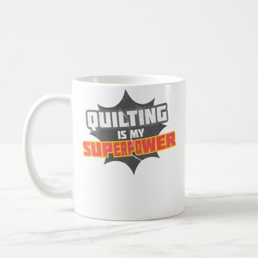 Quilting Is My Superpower 	 Quilting Grandma Shirt Kaffeetasse (Links)