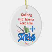Quilting mit Freunden Keramik Ornament (Rechts)