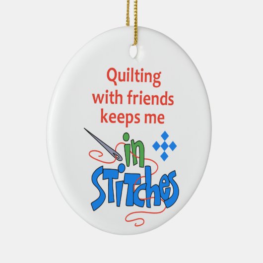 Quilting mit Freunden Keramik Ornament (Rechts)