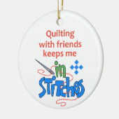 Quilting mit Freunden Keramik Ornament (Links)