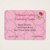 Quilting oder Nähen der Visitenkarte (Rückseite)