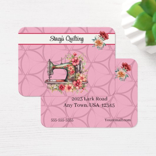 Quilting oder Nähen der Visitenkarte (Schreibtisch)