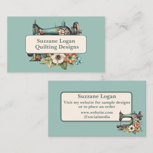 Quilting oder Nähen der Visitenkarte (Vorne/Hinten)