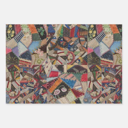 Quilting Patchwork - farbiges Collage Pattern Geschenkpapier Set (Vorderseite 2)