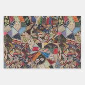 Quilting Patchwork - farbiges Collage Pattern Geschenkpapier Set (Vorderseite)