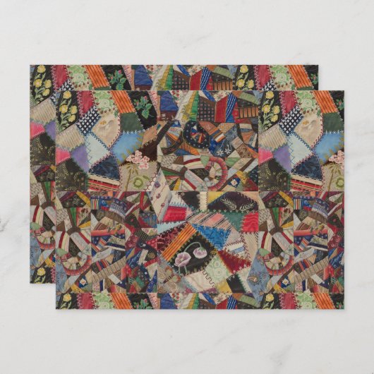 Quilting Patchwork - farbiges Collage Pattern Postkarte (Vorne/Hinten)