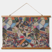 Quilting Patchwork - farbiges Collage Pattern Wandteppich Mit Holzrahmen (Vorne)