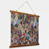 Quilting Patchwork - farbiges Collage Pattern Wandteppich Mit Holzrahmen (Gewinkelt)
