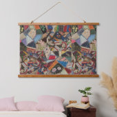 Quilting Patchwork - farbiges Collage Pattern Wandteppich Mit Holzrahmen (Schlafzimmer)