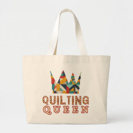 Quilting Queen - Funny Quilter - Quilting Lovers Jumbo Stoffbeutel
