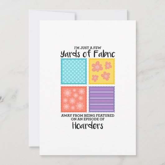 Quilting - Wenige Meter Stoff entfernt Einladung (Vorderseite)