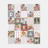 Quiltmuster-Foto-College-Retro-Patchwork-Effekt Fleecedecke (Vorderseite)