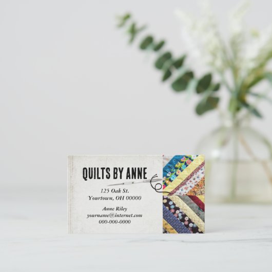 Quiltmuster für Quilters Visitenkarte (Stehend Vorderseite)