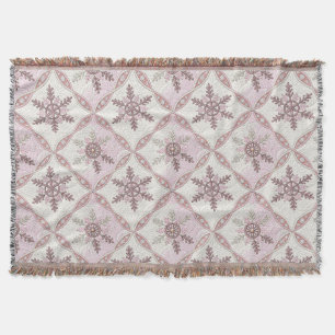 Quilton Pink Snowflake Muster Winter Decke