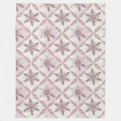 Quilton Pink Snowflake Muster Winter Fleecedecke (Vorderseite)