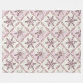Quilton Pink Snowflake Muster Winter Fleecedecke (Vorderseite (Horizontal))