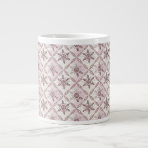 Quilton Pink Snowflake Muster Winter Jumbo-Tasse