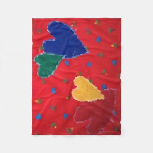 Quilts Herzen Fleecedecke (Vorderseite)