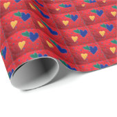 Quilts Herzen Geschenkpapier (Rolleneckpunkt)