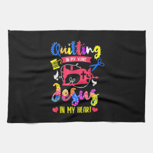 Quilts in meinen Adern Jesus in meinem Herzen   St Geschirrtuch