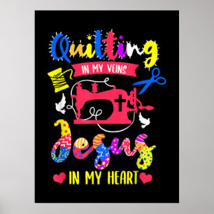 Quilts in meinen Adern Jesus in meinem Herzen St Poster