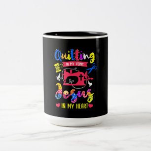 Quilts in meinen Adern Jesus in meinem Herzen St Zweifarbige Tasse