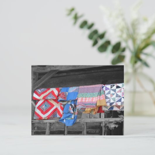Quilts Postkarte (Stehend Vorderseite)