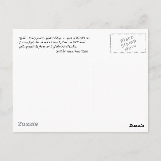 Quilts Postkarte (Rückseite)