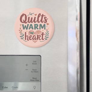 "Quilts Warm The Heart" Gemütliche Quilt-Näherei C Magnet