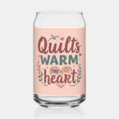 "Quilts Warm The Heart" Gemütlicher Quiltekern Dosenglas (Vorderseite)