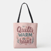 "Quilts Warm The Heart" Gemütlicher Quiltekern Tasche (Rückseite)