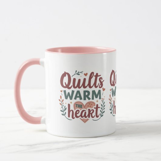 "Quilts Warm The Heart" Gemütlicher Quiltekern Tasse (Links)