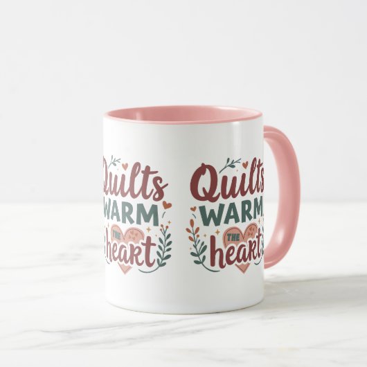 "Quilts Warm The Heart" Gemütlicher Quiltekern Tasse (VorderseiteRechts)