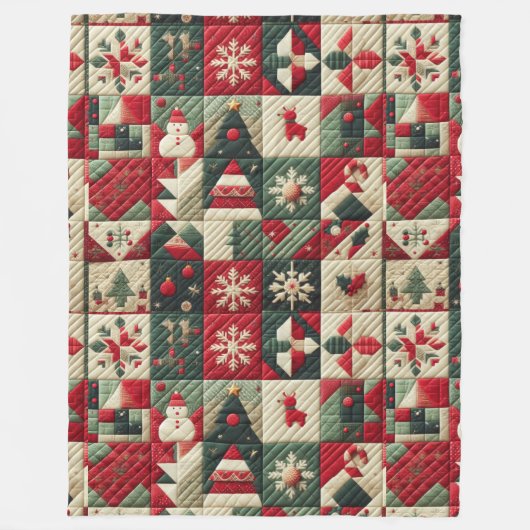 Quilts Weihnachtsdesigns Fleece Blanket (Vorderseite)