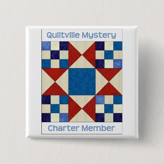Quiltville Geheimnis-Quadratknopf Button (Vorderseite)