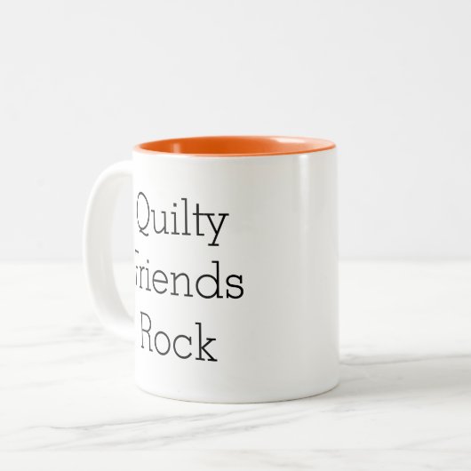 Quilty Freund-Felsenkaffee-Tasse Zweifarbige Tasse (Vorderseite Links)