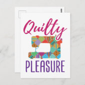 Quilty Pleasure Quilt Lover Quilter Sew Quilts Postkarte (Vorne/Hinten)