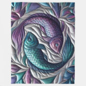 Quilze Fische Lila Blue Gray Fleecedecke (Vorderseite)