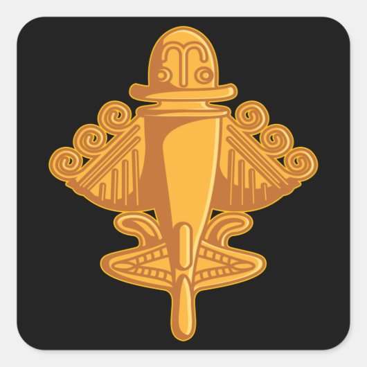 QUIMBAYA AIRPLANE Ancient Alien Theorist Quimbaya Quadratischer Aufkleber (Vorderseite)