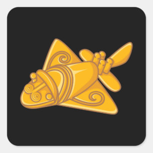 QUIMBAYA AIRPLANE Ancient Alien Theorist Quimbaya Quadratischer Aufkleber