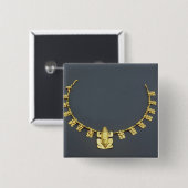 Quimbaya Halskette mit Fröschen, von Kolumbien Button (Vorne & Hinten)