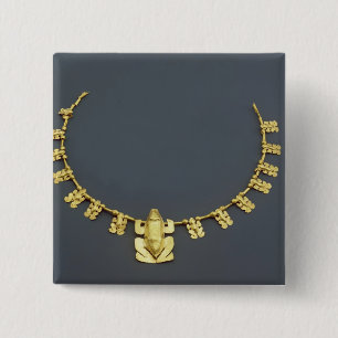 Quimbaya Halskette mit Fröschen, von Kolumbien Button