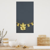 Quimbaya-Kette mit Fröschen aus Kolumbien Poster (Küche)