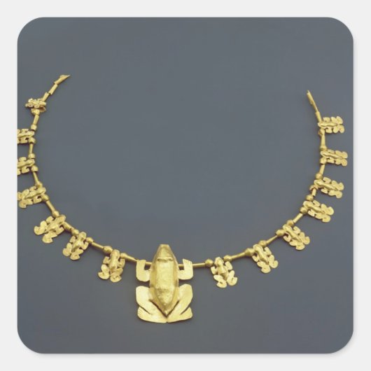 Quimbaya-Kette mit Fröschen aus Kolumbien Quadratischer Aufkleber (Vorderseite)