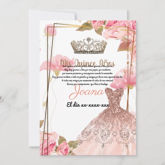 Quince años einladung (Vorderseite)