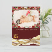 Quince anosInvitation Einladung (Stehend Vorderseite)