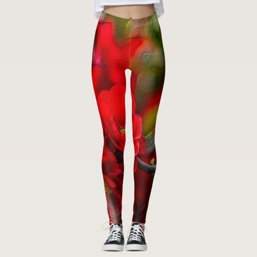 Quince Branch Painterly Leggings (Vorderseite)