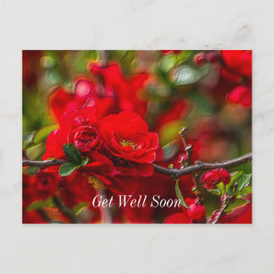 Quince Branch Painterly Postkarte